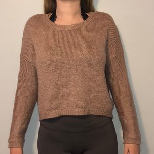 ribbed scoop neck sweater